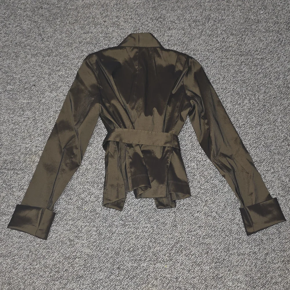 Lillie Rubin Chocolate Brown Satin Blazer - Picture 2 of 3